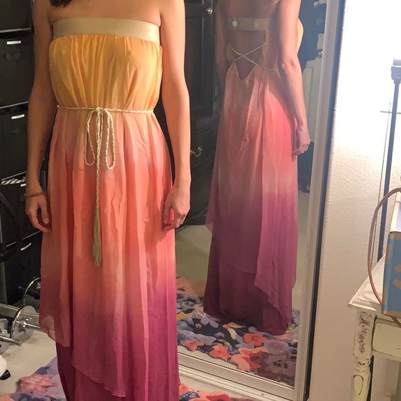 Flannel Dresses & Skirts - FLANNEL Australia silk leather tie-dye maxi dress